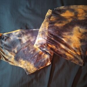 Tie-Dye Flare Pants in Black and Yellow